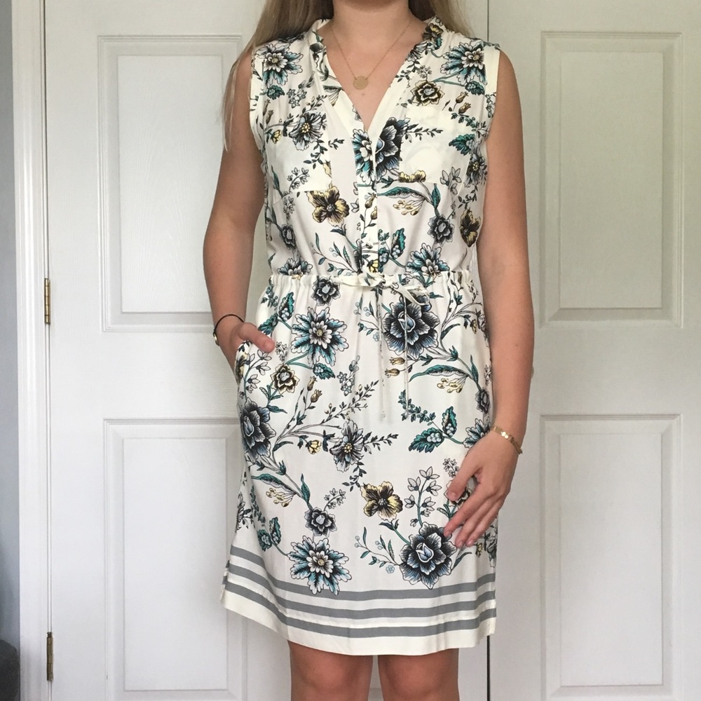Loft Casual Floral Print Dress, Size Small